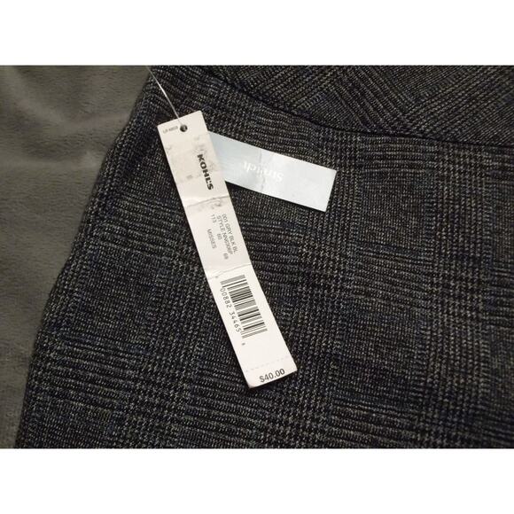 Apt. 9 Ava Woman's Sz.6 Black Gray Plaid Cropped Capri Dress Pants Office - Picture 4 of 10